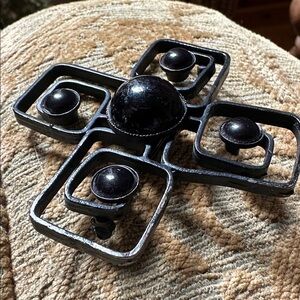 Vintage Black Geometric Brooch